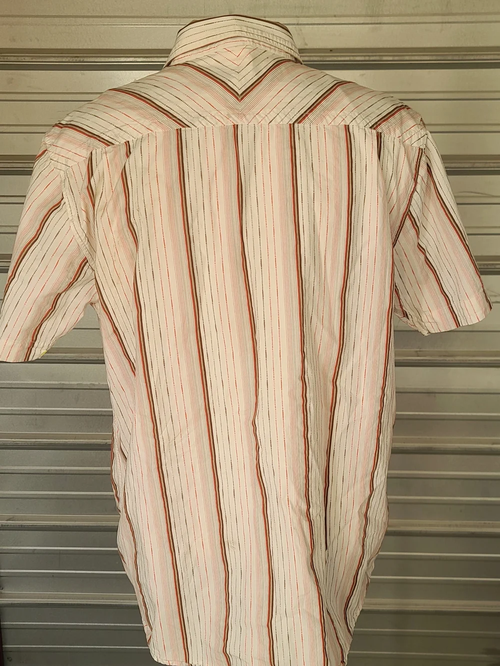 The North Face A5 Series Men’s Striped Button-Up Shirt in White and Orange